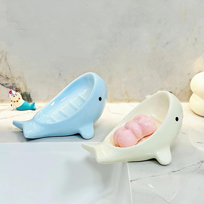 Soap Dish Draining - طبق صابون على شكل حوت مبتكر