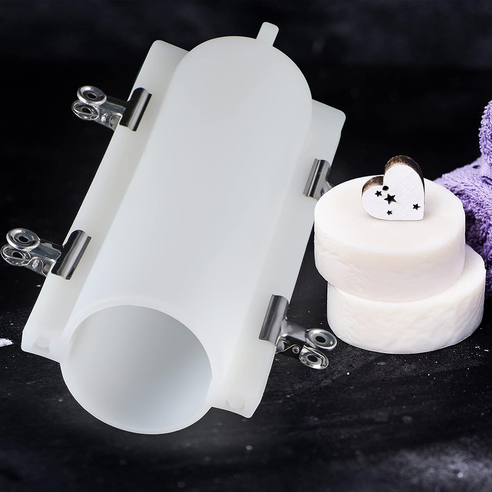 Soap Making Accessories - قالب صابون أسطواني كبير مع مشابك،
