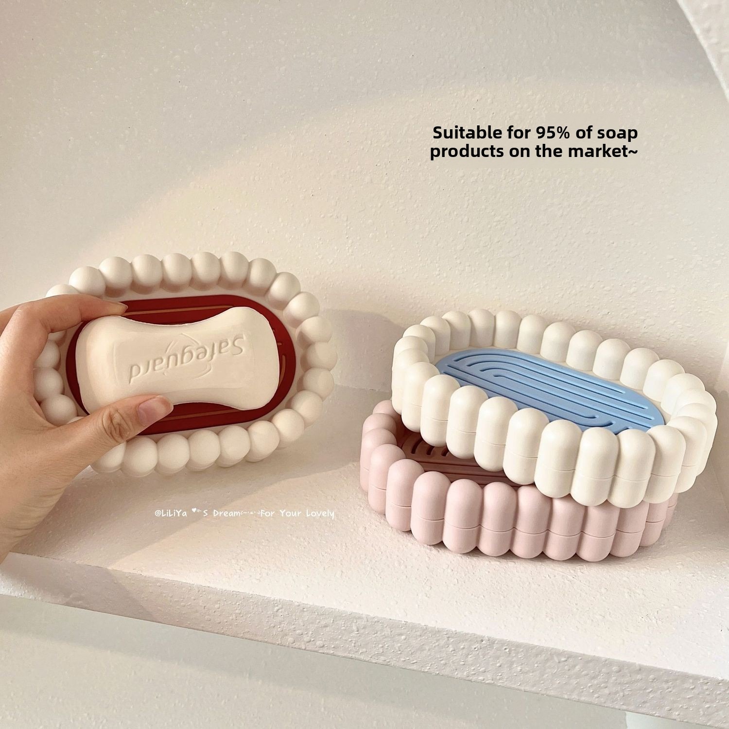 Soap Dish Draining - صندوق صابون للحمام، حامل صابون بلاستيكي