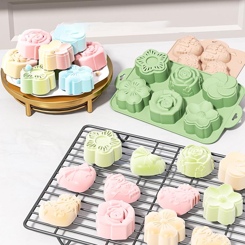 Soap Making Homemade - قالب سيليكون على شكل زهرة، 6