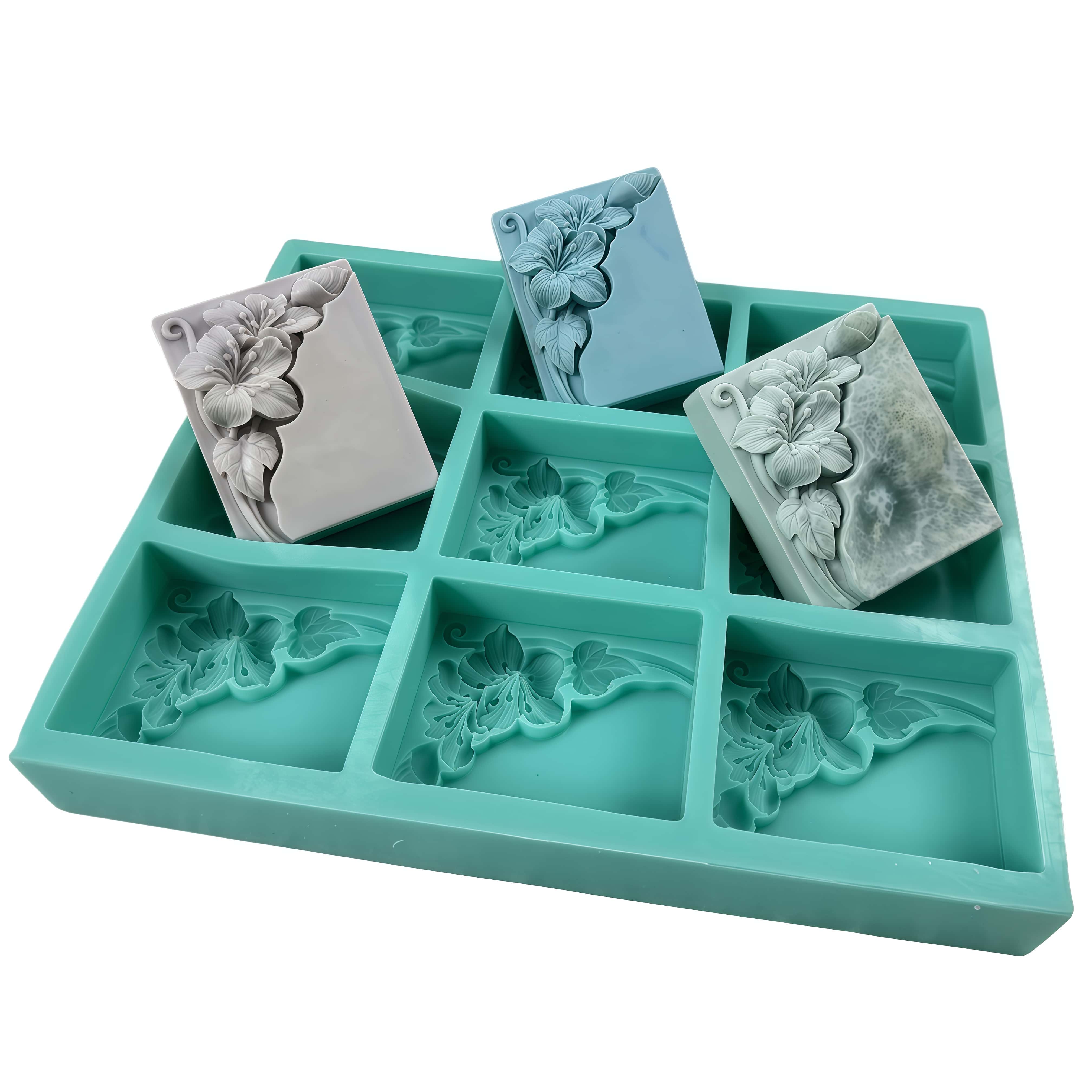 Soap Making Items - 9 تجاويف قالب صابون زهرة التنغ