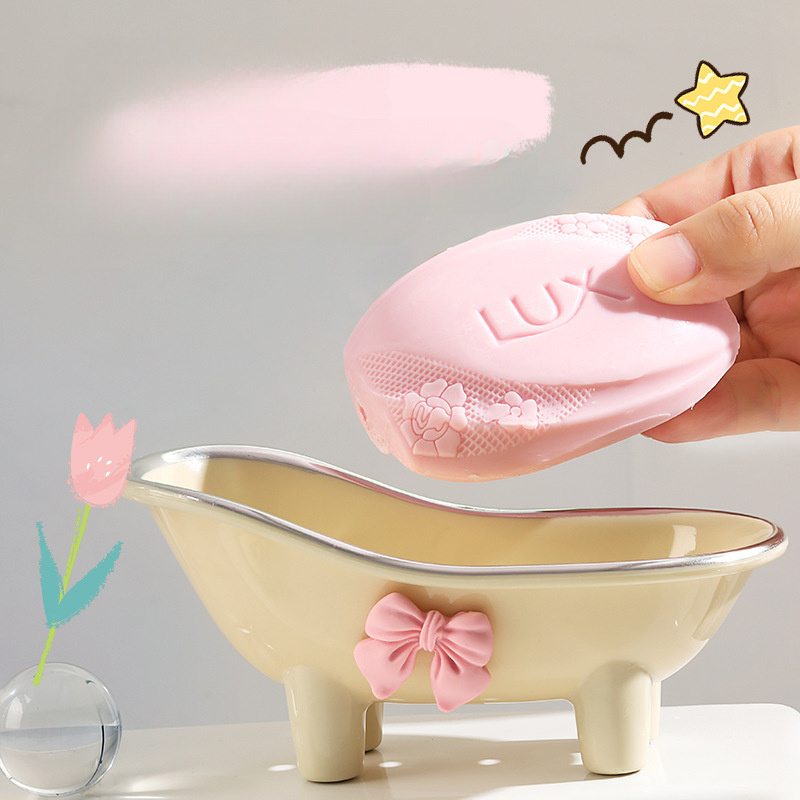 Soap Dish Draining - حامل صابون بلاستيكي لطيف للحمام -