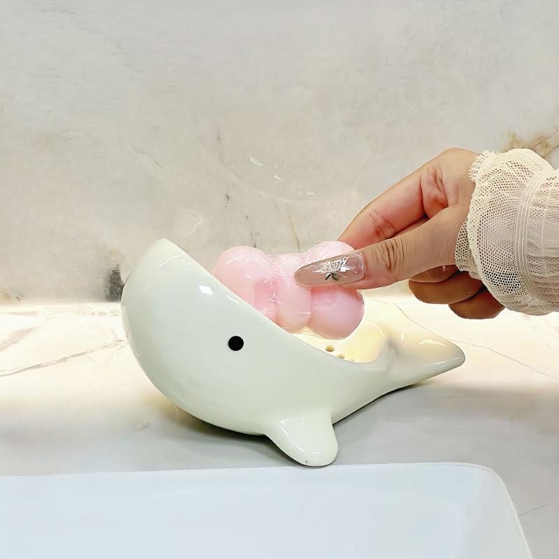 طبق صابون على شكل حوت مبتكر لل - مراجعة Soap Dish Draining وسعره