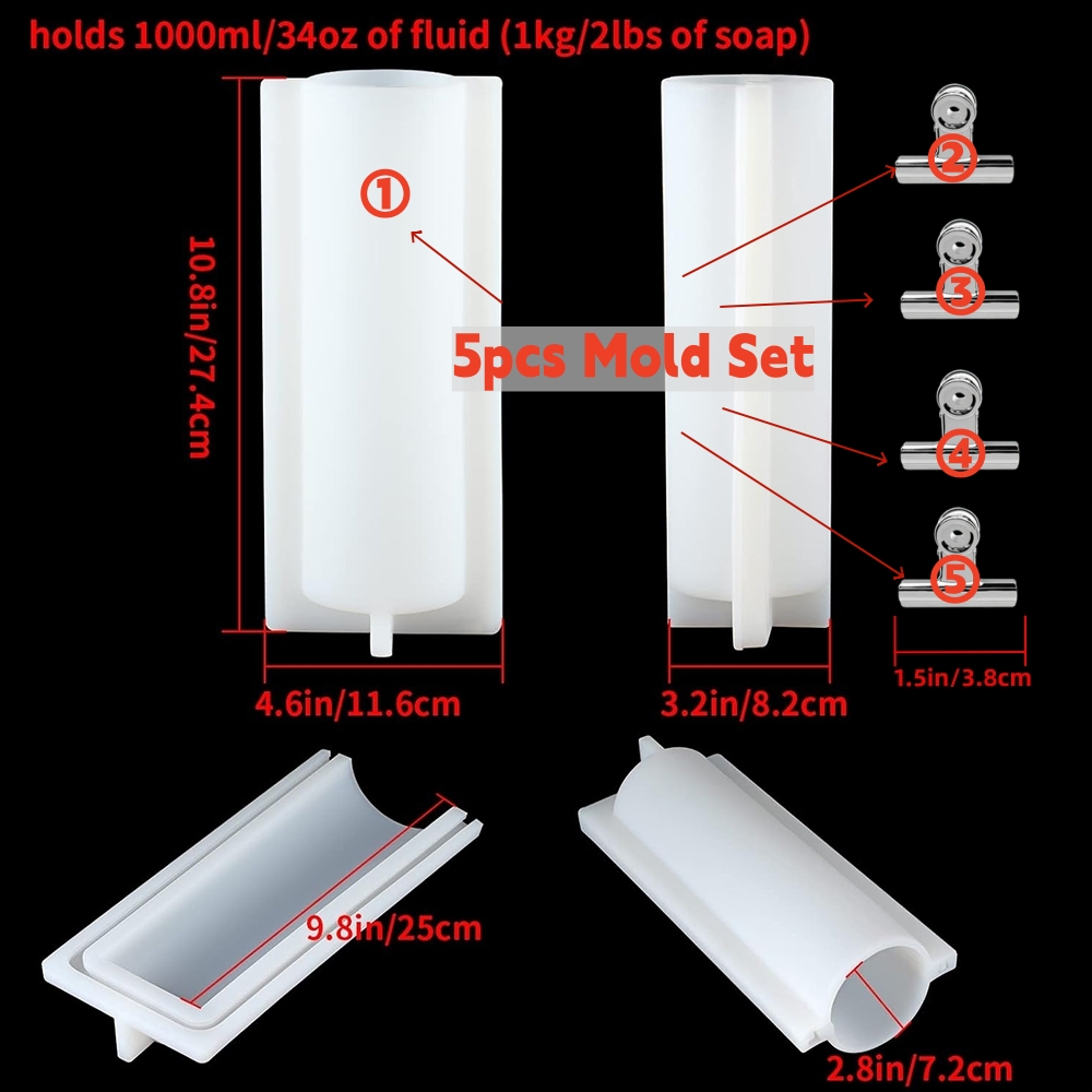 قالب صابون أسطواني كبير مع مشا - مراجعة Soap Making Accessories وسعره