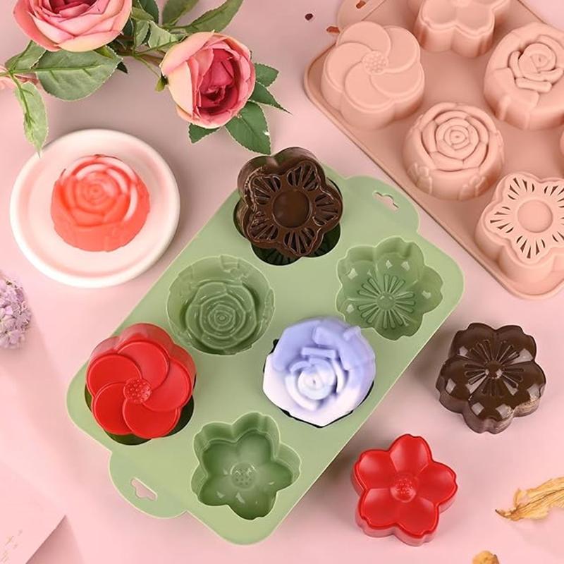 قالب سيليكون على شكل زهرة، 6 ت - مراجعة Soap Making Homemade وسعره