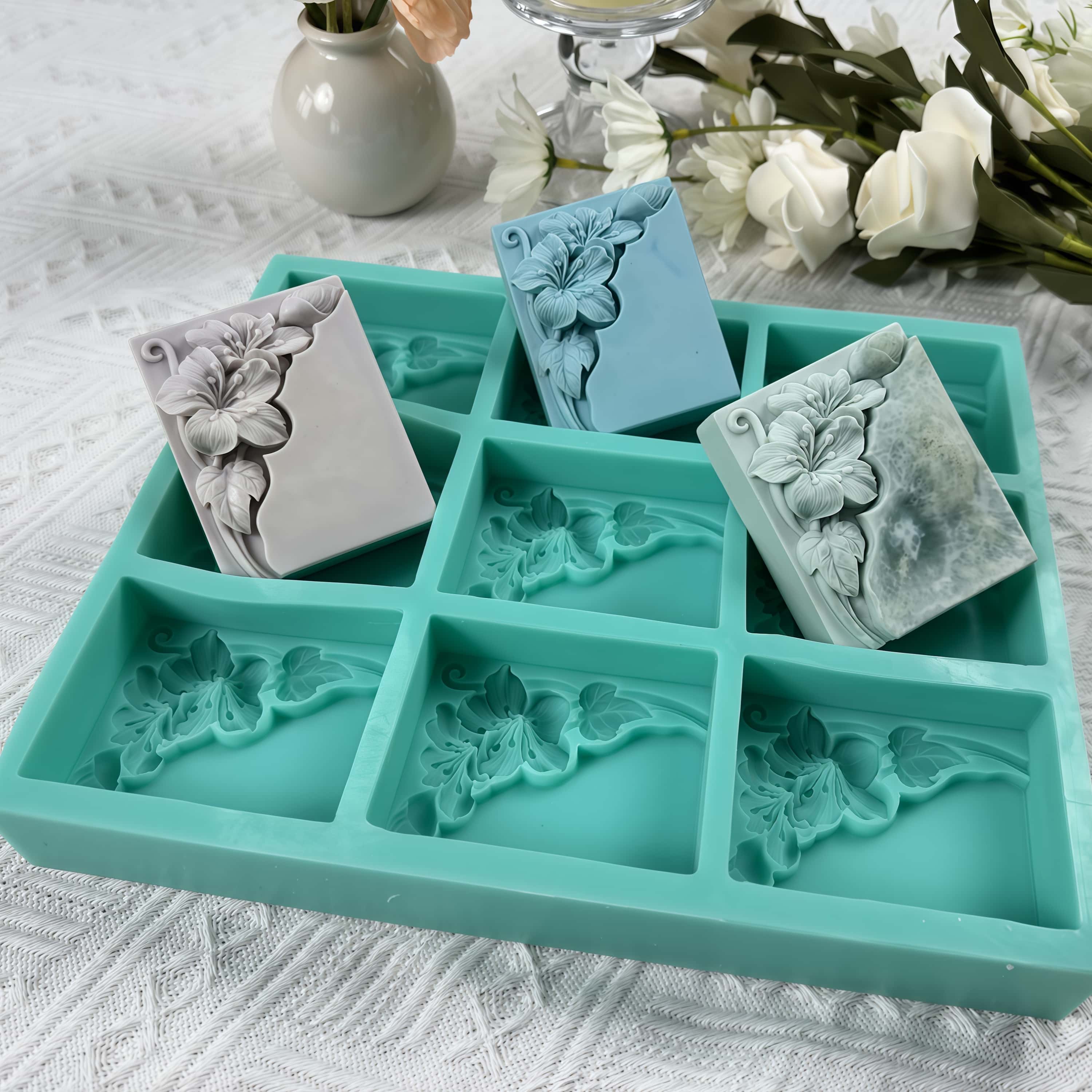 9 تجاويف قالب صابون زهرة التنغ - مراجعة Soap Making Items وسعره
