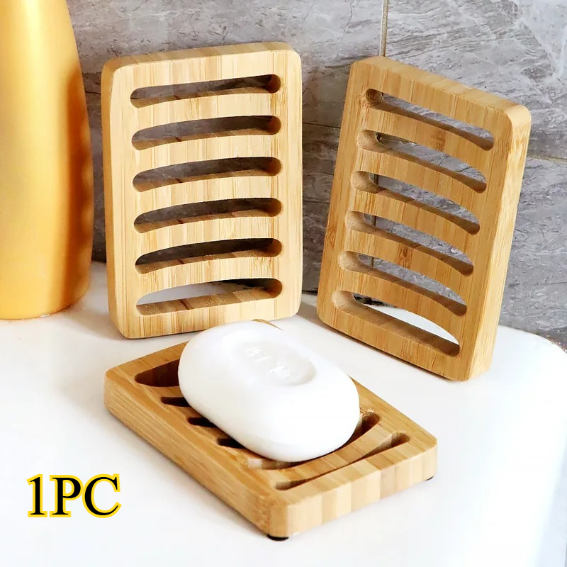 حامل صابون خشبي من الخيزران ال - مراجعة Soap Dish Draining وسعره
